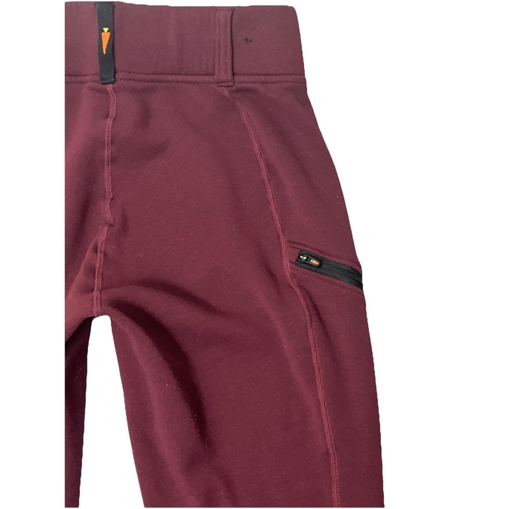 Kerrits Wine Power Stretch Fleece Knee Patch Pocket Riding Tights (M) MSRP $139 - Picture 7 of 10